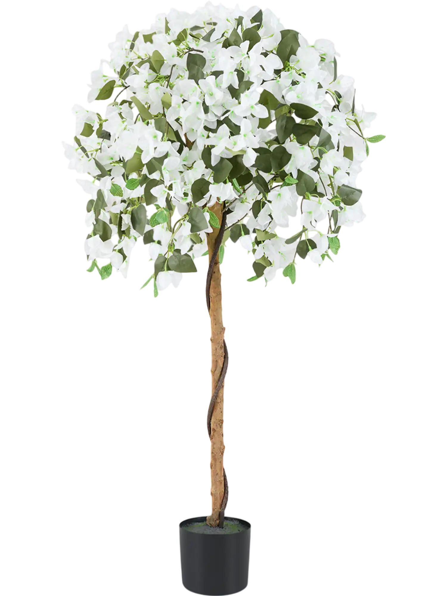 Costway 4.5' Artificial Azalea Tree White Cement Pot 72468951 New