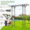 Garden arbor with trellises, 6.8 feet tall, sturdy metal structure, perfect for climbing plants and outdoor decorations.