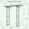 Dimensions of the 6.8 Feet Garden Arbor with Trellises for climbing plants, featuring a sturdy metal construction.