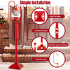 68-inch red festive musical street lamp post with snow globe lantern, featuring colorful lights and easy installation.
