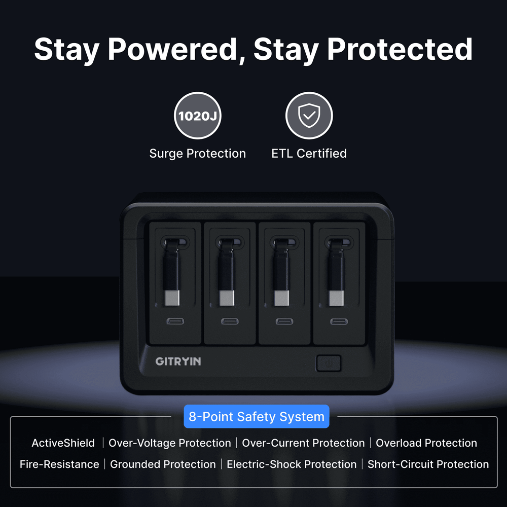 Giraffe Tools Gitryin Desktop Charging Station 12-in-1 40W Black New