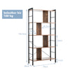 4-Tier industrial bookshelf with metal frame, featuring 5 open shelves, suitable for living room or study, durable.