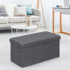 30 Inch Folding Storage Ottoman with Lift Top-Dark Gray - Gallery View 1 of 14