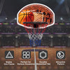 Wall mounted basketball hoop with durable polypropylene backboard and heavy-duty iron frame, perfect for indoor play.