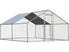 Large walk-in chicken coop with roof cover, featuring a galvanized steel frame and PVC coated hexagonal wire mesh for.
