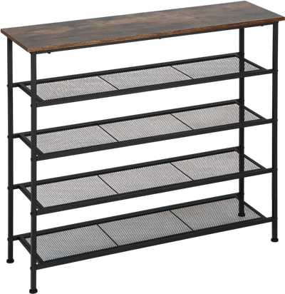 Costway Industrial 5-Tier Metal Shoe Rack Adjustable 16-20 Pair 74617594 New