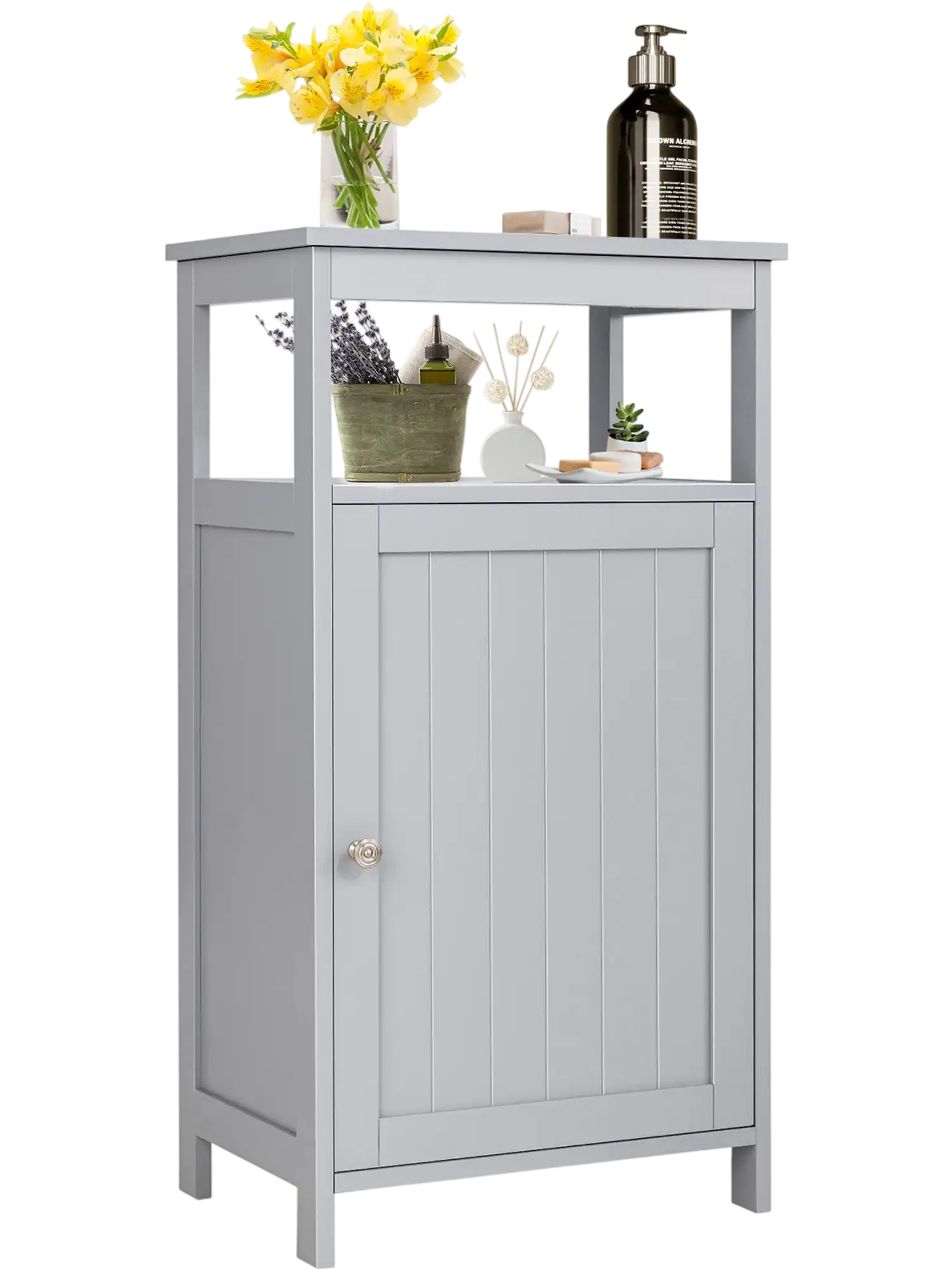 Costway Bathroom Wooden Floor Cabinet Multifunction Storage Rack 41925830 New