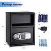 Digital deposit safe box with front load access, constructed from solid steel, ideal for securing cash and valuables.