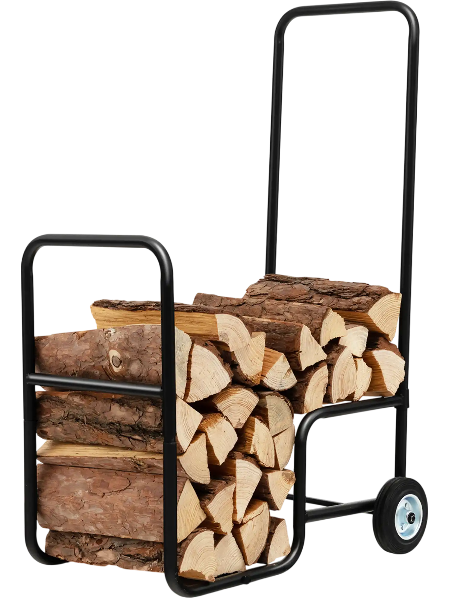 Costway Firewood Log Cart Carrier w/ Anti-Slip Wear-Resistant Wheels 31024758 New