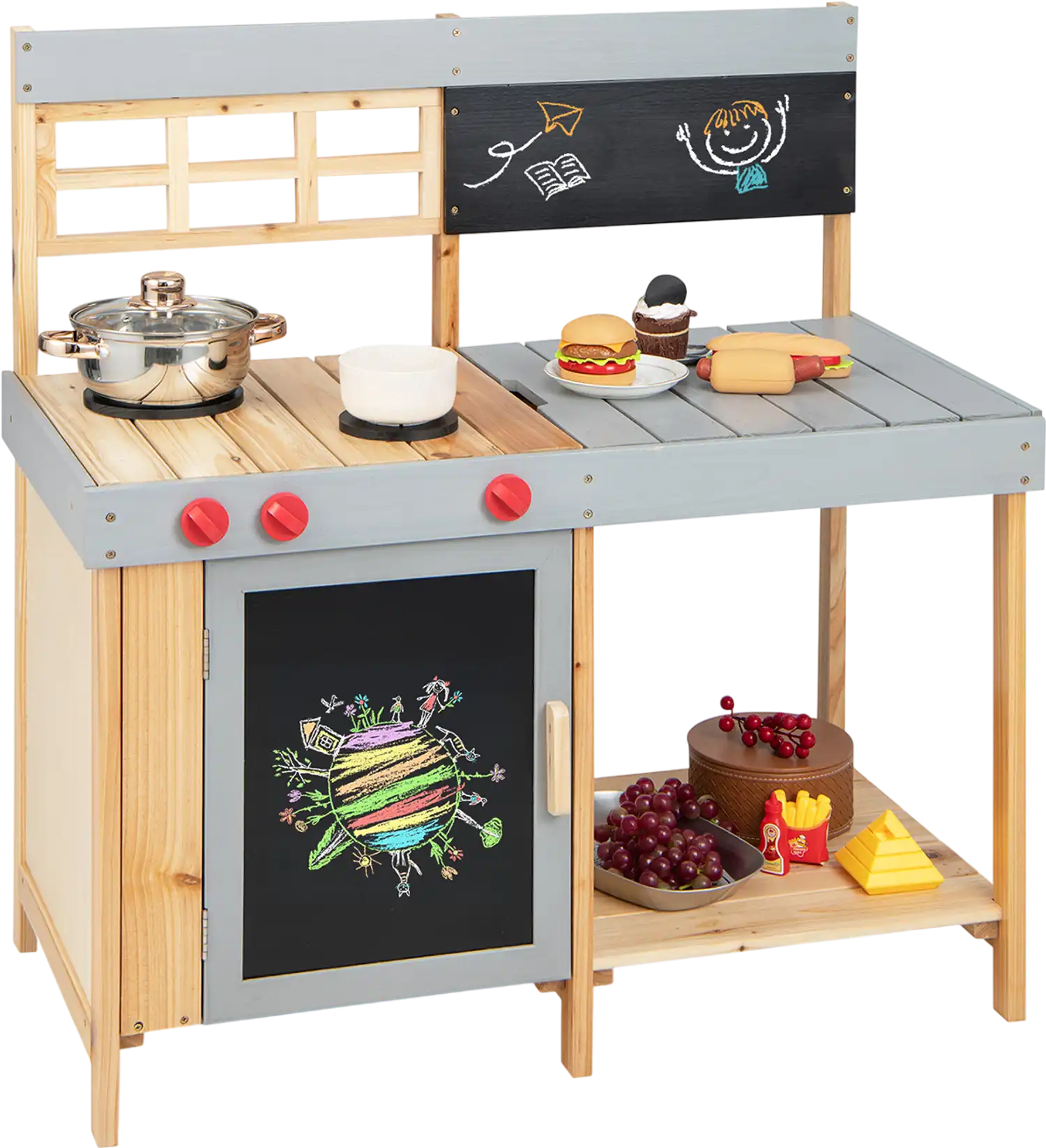 Costway Outdoor Kids Mud Kitchen Playset Detachable Water Box 83621597 New