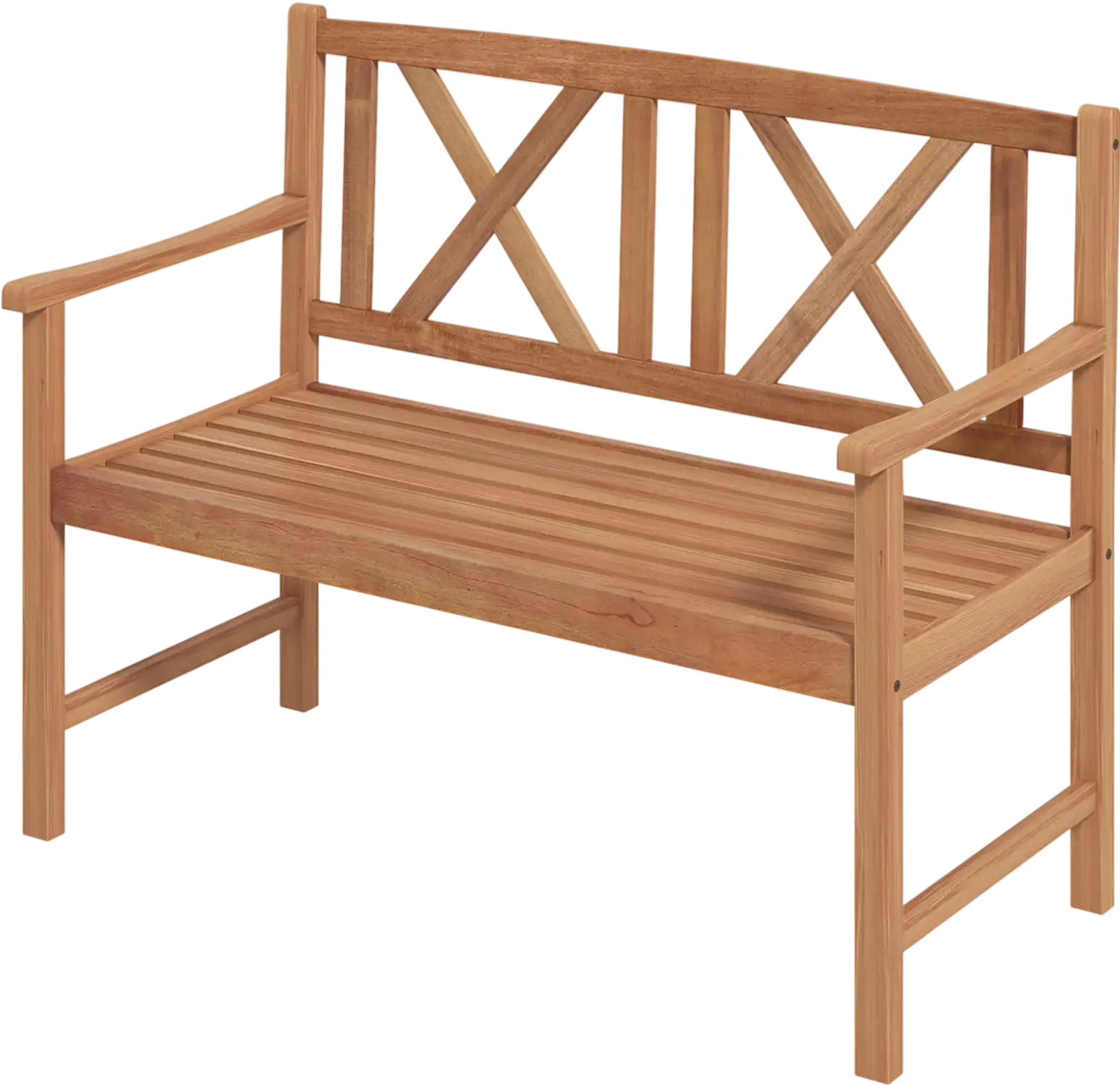 Costway 2-Person Wood Outdoor Patio Bench with Armrest Backrest 21849357 New