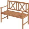 2-Person Wood Outdoor Bench with Cozy Armrest and Backrest