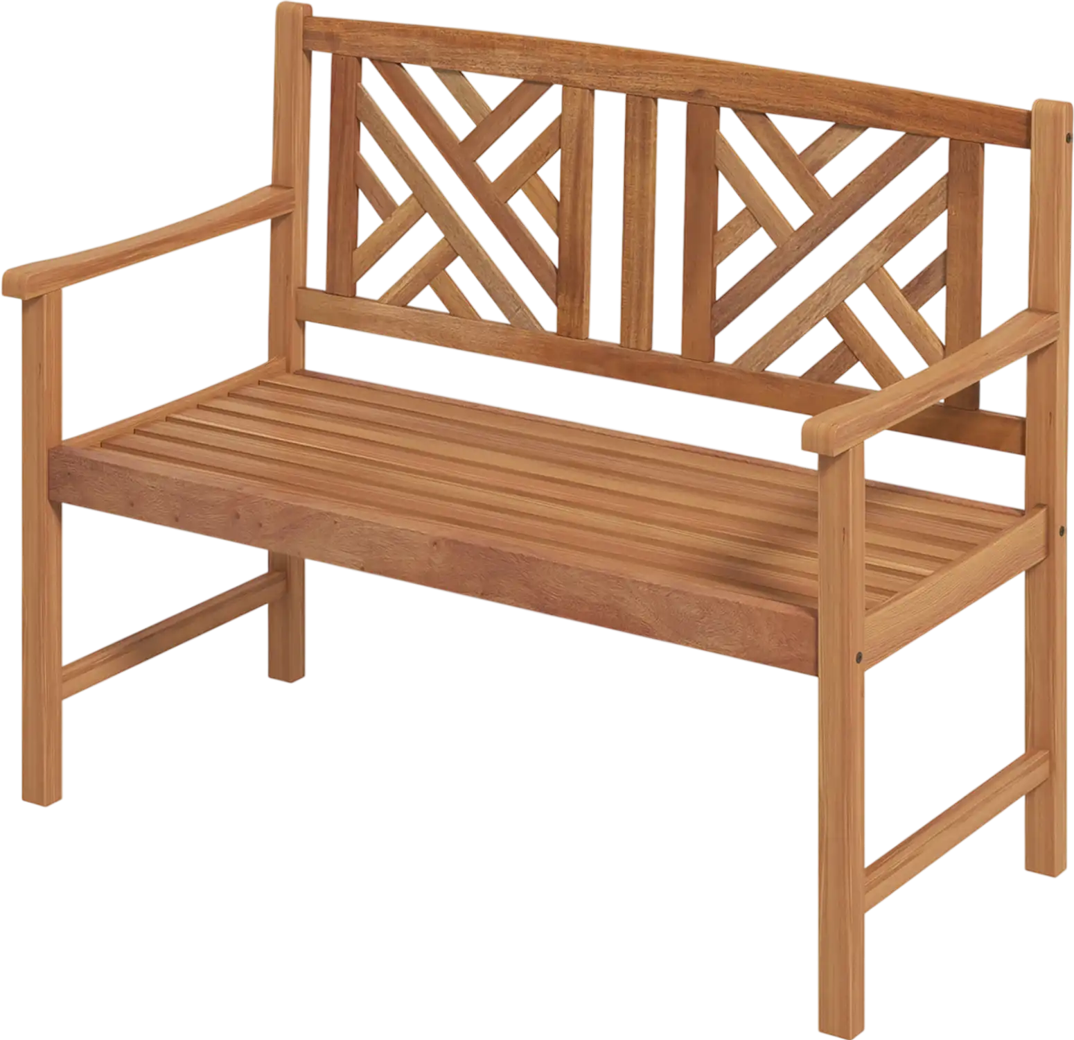 Costway 2-Person Wooden Outdoor Bench w/ Armrest Backrest 64137952 New