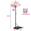 Adjustable basketball hoop system with a durable backboard, height adjustable from 5.8 ft to 6.8 ft, includes two nylon.