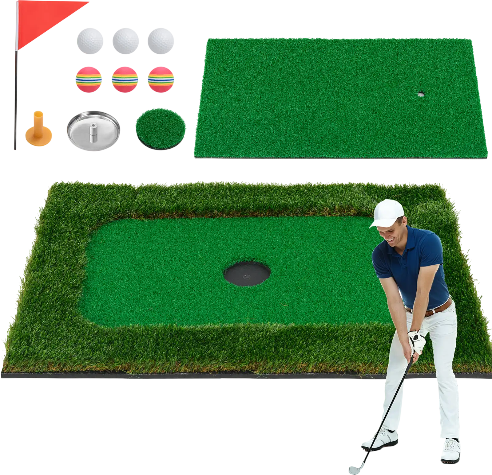 Costway Floating Pool Golf Green Set w/ 6 Balls & Flag 74251986 New