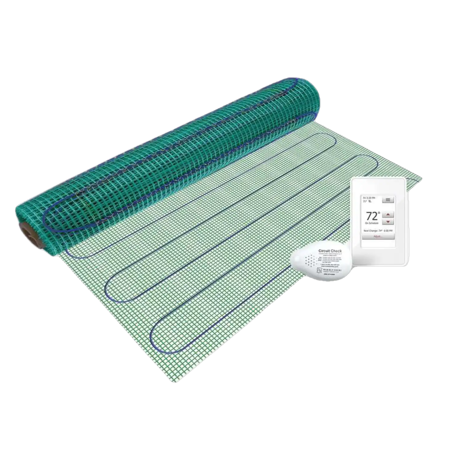 WarmlyYours TRT240-KIT-OT-1.5x54 Floor Heating Kit Tempzone Flex Roll Plus Touch Screen Thermostat 240V New