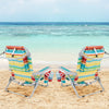 Foldable Backpack Beach Chair with Cup Holder and Storage Pockets Set of 2-Multicolor - Gallery View 1 of 10