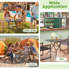 Foldable 2.6FT dining table with wood grain HDPE tabletop, perfect for picnics and lakeside gatherings.