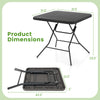 Foldable dining table with wood grain HDPE tabletop, 31.5" square, ideal for picnics and outdoor gatherings.