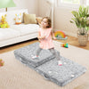Foldable Floor Mattress for Kids with Washable Flannel Cover-Dark Gray - Gallery View 1 of 9