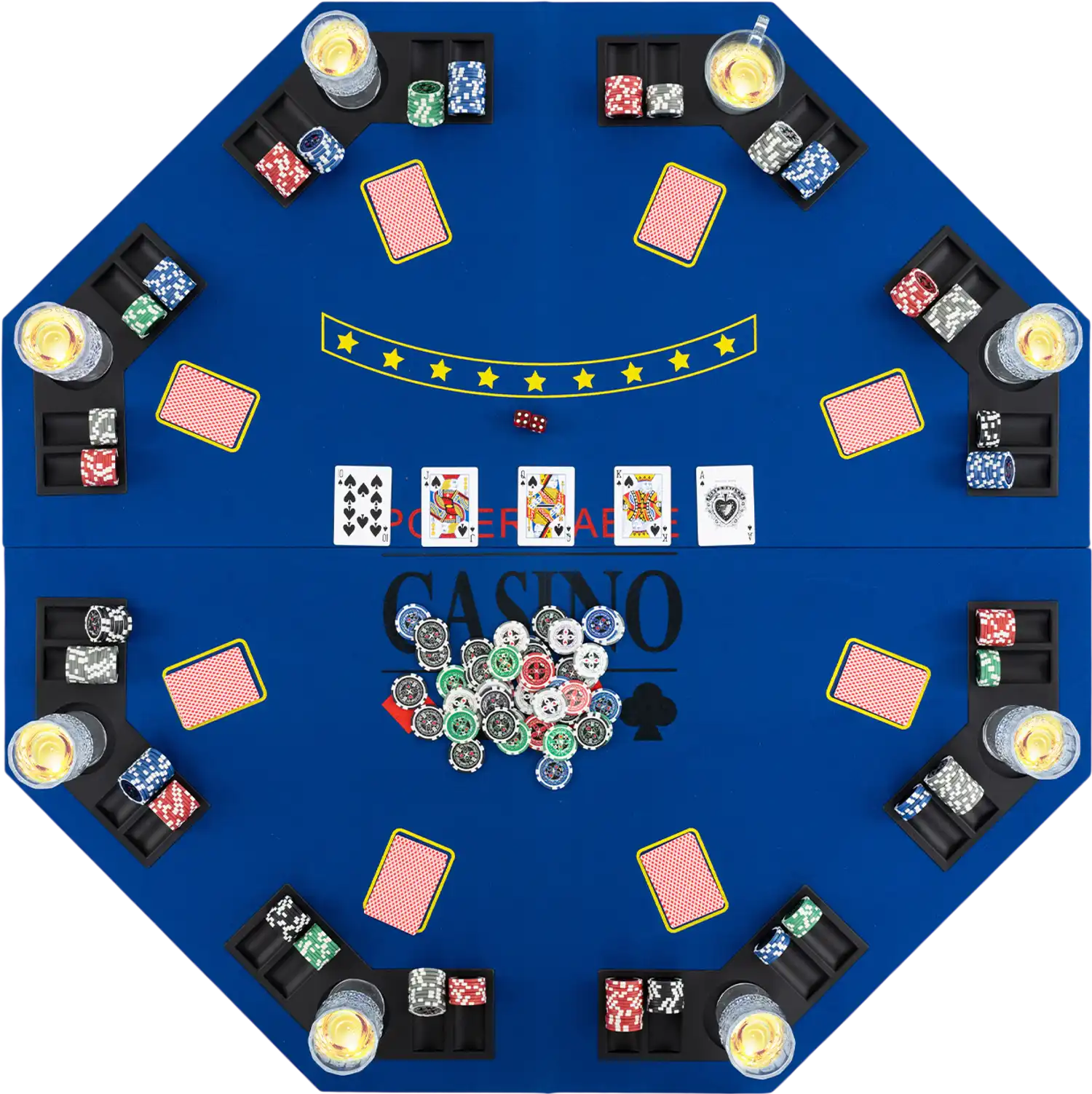 Costway 8-Player Foldable Poker Table Top w/ Carrying Bag 49275186 New