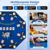 8-player foldable poker table top in blue with cup holders and chip trays, perfect for game rooms and outdoor parties.