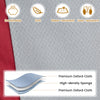 Close-up of the breathable red oxford fabric on the foldable rocking padded camping chair for comfort and durability.