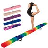 Folding balance beam with multicolor design, solid wood base, and anti-slip bottom, ideal for home training or.