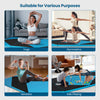 4-panel black and turquoise folding exercise gym mat, ideal for yoga, gymnastics, aerobics, and kids' play activities.