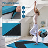 Close-up of the 4-panel PU leather folding exercise gym mat in black and turquoise, featuring a removable zippered.