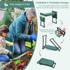 Folding garden kneeler and seat bench with soft EVA pad, durable steel frame, and detachable tool pouches for easy.