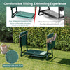 Folding garden kneeler and seat bench with waterproof EVA pad, detachable tool pouches, and sturdy steel frame for.