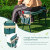 Folding garden kneeler and seat bench with detachable tool pouches, ideal for gardening tasks and comfort.