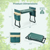 Folding garden kneeler and seat bench with soft EVA pad, heavy-duty steel frame, and detachable tool pouches for easy.
