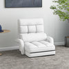 Folding Lazy Floor Chair Sofa with 6 Adjustable Position-White - Gallery View 1 of 12