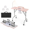 Folding Manicure Nail Table with Electric Dust Collector-Pink - Gallery View 1 of 1