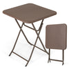 Folding picnic table with rattan grain HDPE tabletop, featuring a compact foldable design for easy storage and.
