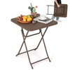 Folding picnic table with rattan grain HDPE tabletop, sturdy metal frame, perfect for outdoor gatherings and easy.