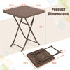 Folding picnic table with rattan grain HDPE tabletop, 23.5" x 23.5", portable design for outdoor use and easy storage.