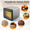 7 stainless steel trays food dryer with digital display, 1-24H timer, and 30-75℃ temperature for versatile drying.