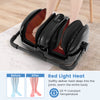 Foot and calf massager in black with heat, offering shiatsu and compression for blood circulation and pain relief.