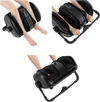 Foot and calf massager in black, featuring heat and compression for relaxation and improved blood circulation.