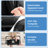 Detachable zippered cover of the black foot and calf massager, designed for easy cleaning and maintenance.