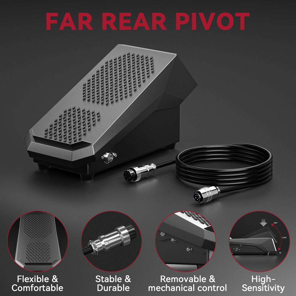 Remote amp control foot pedal with cable (far rear pivot)