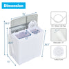 Twin tub portable washing machine with timer control, gray, featuring separate wash and dry tubs for efficient laundry.