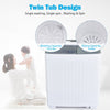 Twin tub portable washing machine in gray with 14.4 lbs washing capacity and 6.6 lbs drying capacity for efficient.