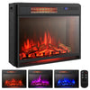 Recessed electric heater with realistic flame effect, adjustable temperature, and remote control for easy operation.