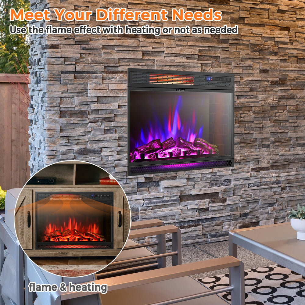 25 inches recessed electric heater with infrared heating, overheat protection, and a stylish design for efficient.