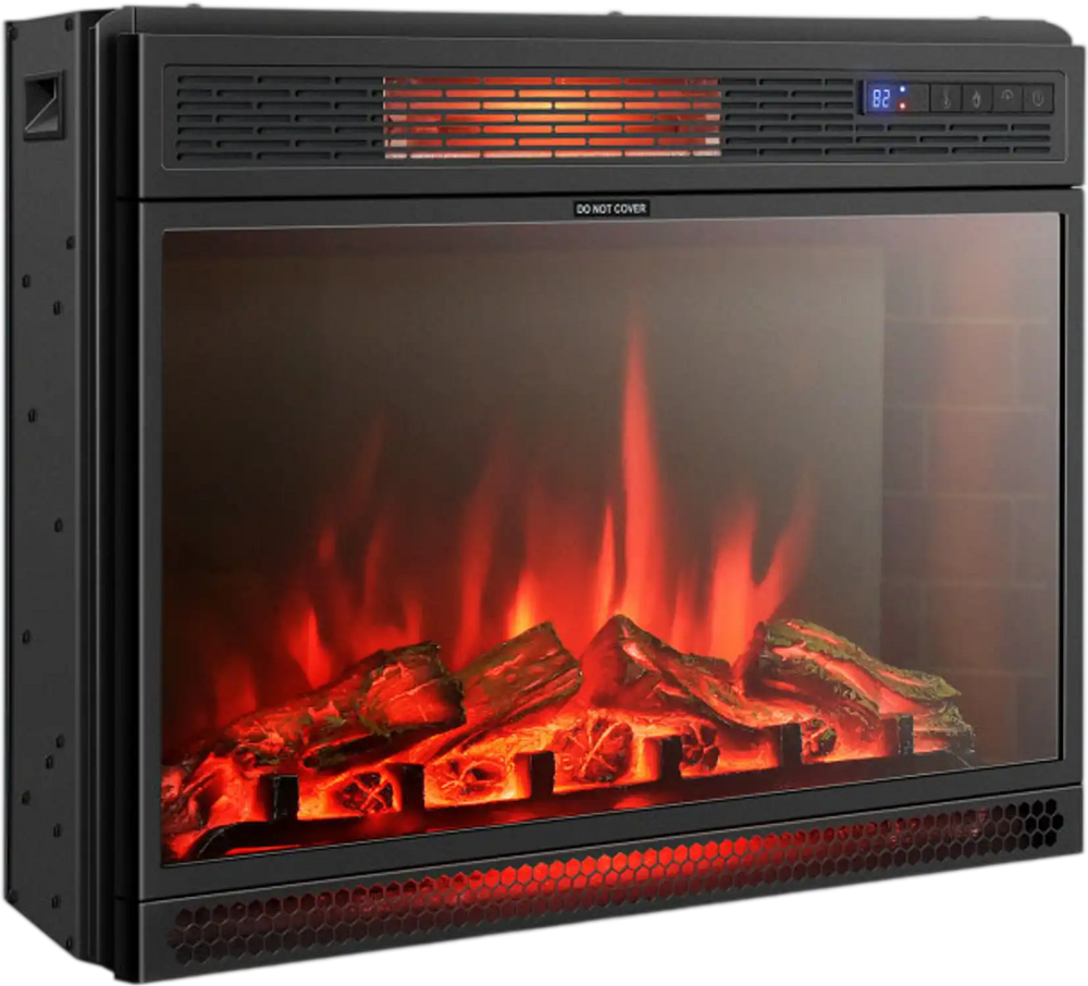 28 Inch Electric Freestanding and Recessed Fireplace with Remote