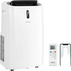 12000 BTU portable air conditioner in white with remote control, featuring smart control and 24H timer for versatile.